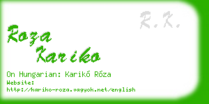 roza kariko business card